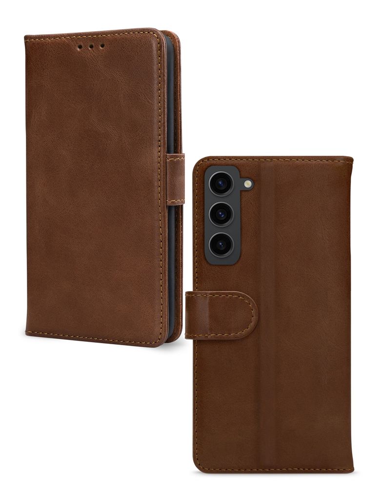 Mobilize Wallet Samsung Galaxy S23 Hülle Echtes Leder Klapphülle Geldbörse - Braun