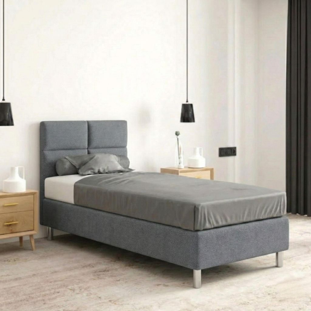 Hotelbett 80x200 cm - Grau - Polsterbett für Hotels und Produktbild 