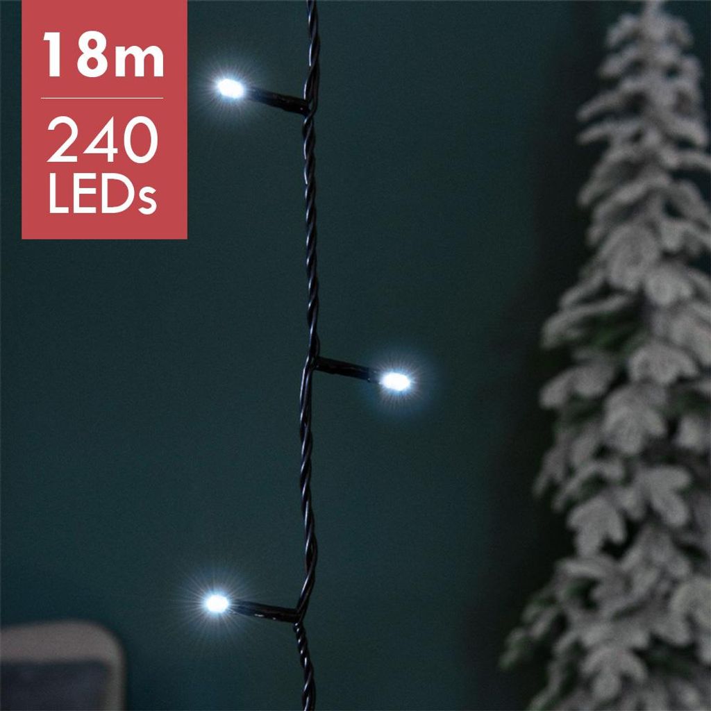 Weihnachtsbaumbeleuchtung kaltweiß LED 240 Dioden 18m