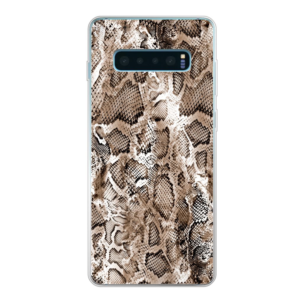MuchoWow Handyhülle Schutzhülle Hülle für Samsung Galaxy S10 Lite Tiermuster - Schlange - Haut Silikon Softcase Handy Hülle - Schutz