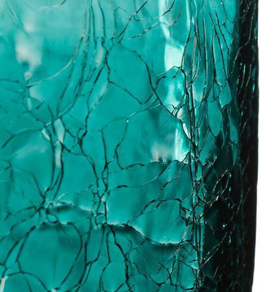 Skleněná váza Crackle 20 cm s mořským gradientem v moderním Obrázek produktu 