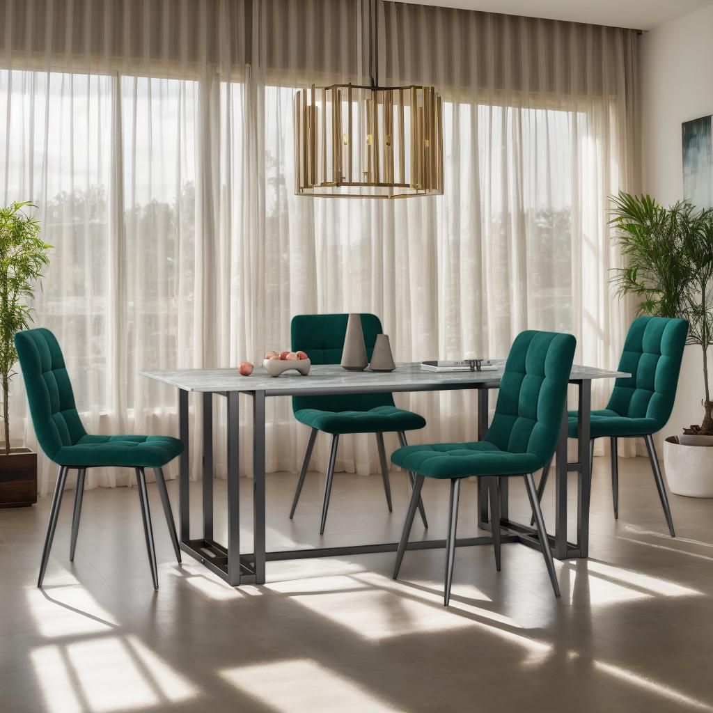 INONEFT, set di 4 sedie da pranzo, sedie imbottite per la Immagine del prodotto 