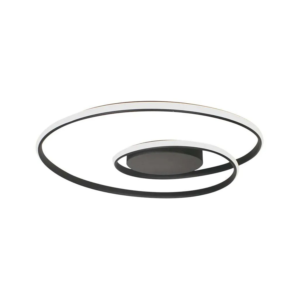 Grand Lustre Plafonnier LED Noir 62cm Intensité Variable TRIAC pour Salon