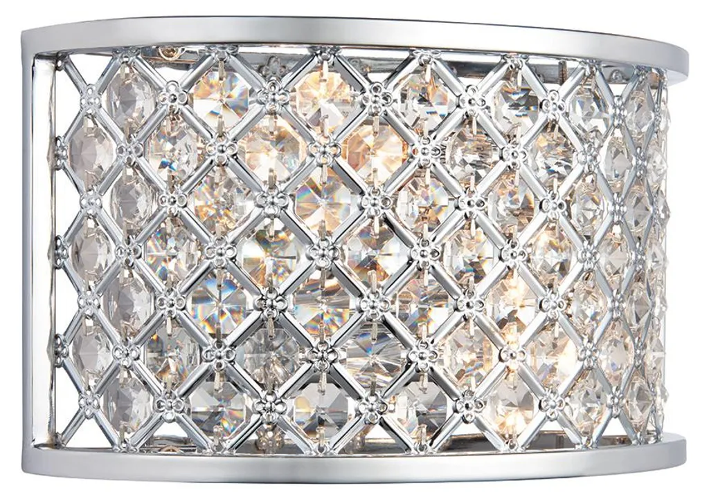 Applique murale pour couloir et chambre HUDSON cristal et chrome