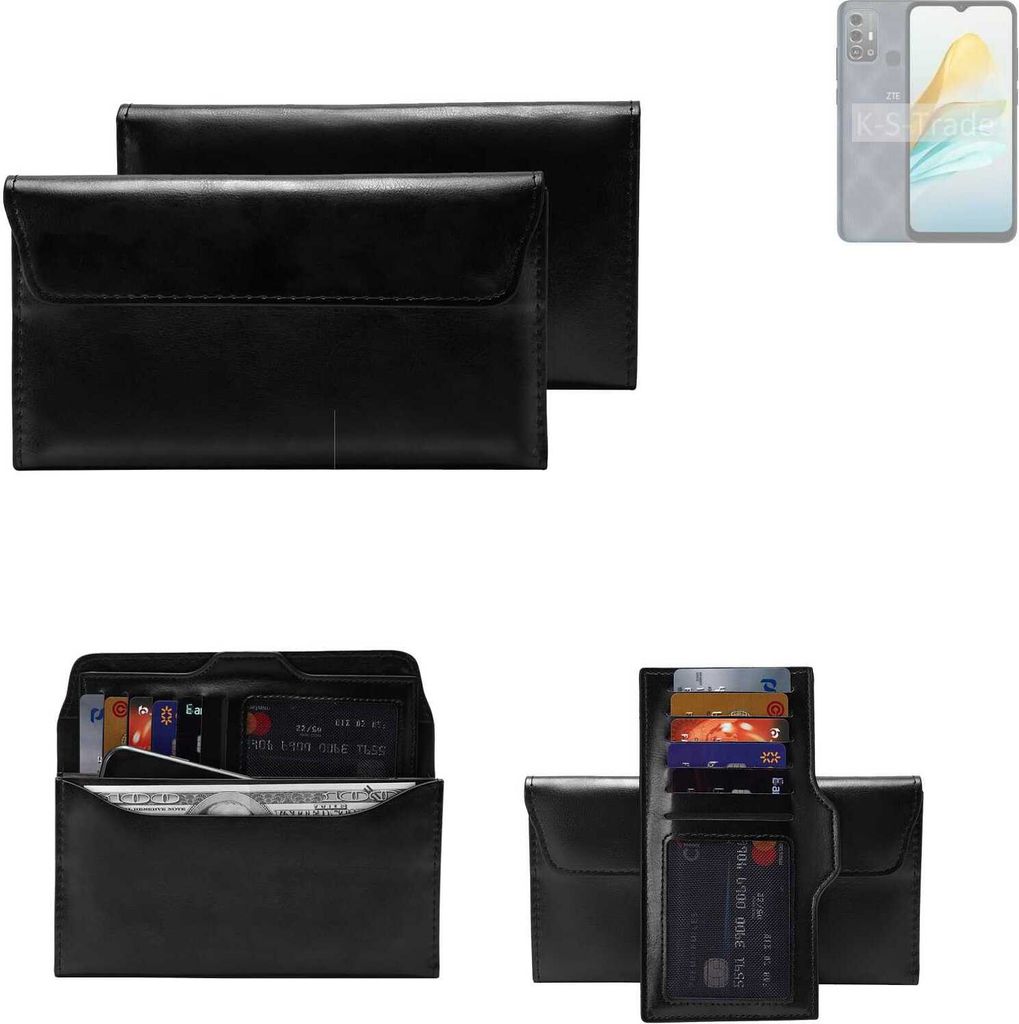 K-S-Trade Handy Hülle kompatibel mit ZTE Blade A53 Pro Schutz Hülle Tasche Schutz Case Handytasche Kunstleder schwarz, 1x