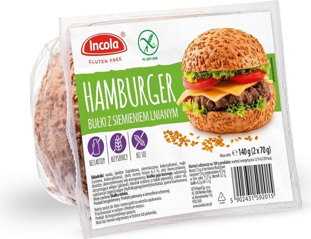 BEZLEPKOVÉ HAMBURGEROVÉ BOLKY S ĽANOVÝM SEMIENKOM (2 ks) Obrázok produktu 