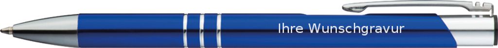 50 Kugelschreiber aus Metall / mit Gravur / Farbe: blau
