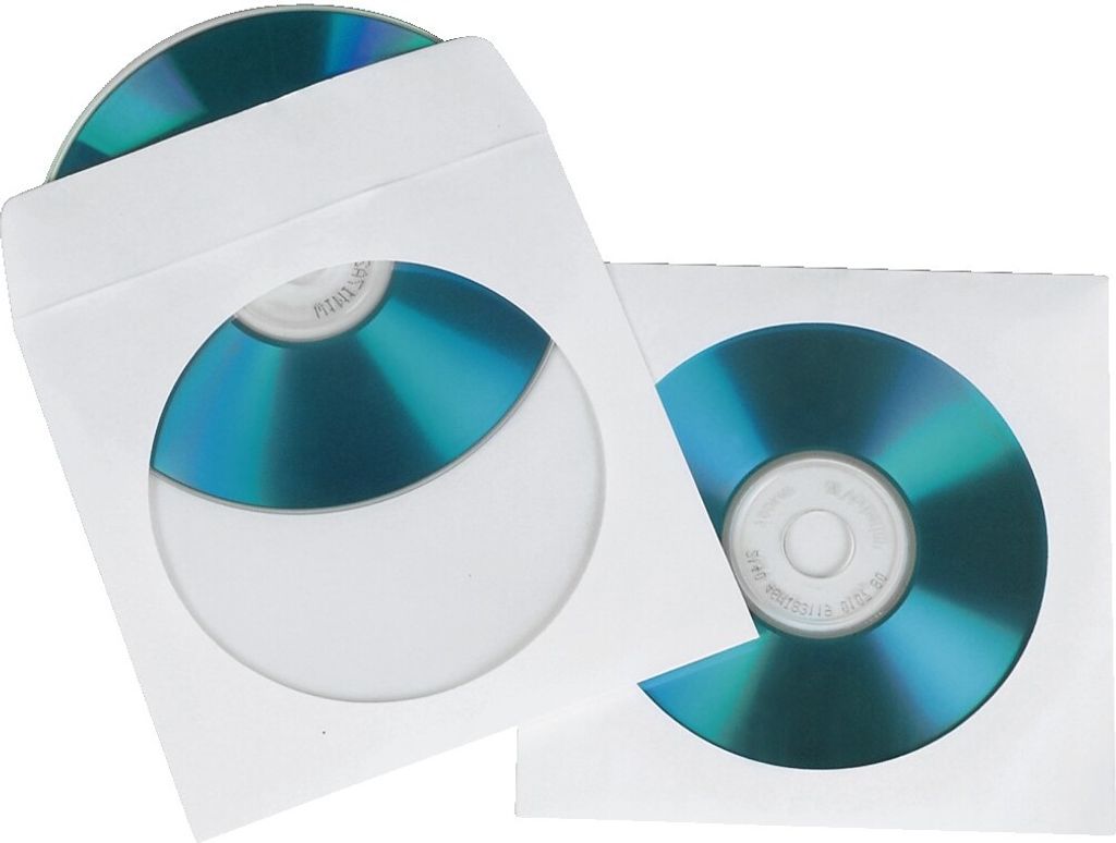 hama CD /DVD Papiertasche für 1 CD/DVD weiß