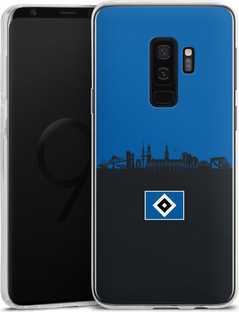 DeinDesign Handyhülle für Samsung Galaxy S9 Plus Silikon Hülle Case Smartphone Schutzhülle HSV Hamburg Skyline