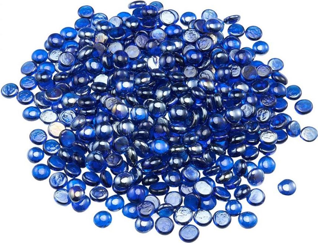 Feuerglas 4,5kg - 19mm Kaminglas Glasfelsen - Feuerperle Kobaltblau Glassteine