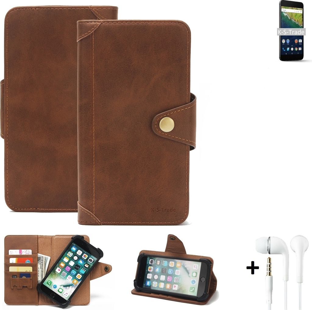 K-S-Trade Handy Hülle kompatibel mit Huawei Google Nexus 6P Schutzhülle Walletcase Bookstyle Tasche Handyhülle Schutz Case Handytasche Wallet
