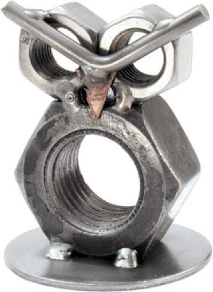 Große Eule Figur aus Metall – handgefertigt, einzigartig, dekorativ