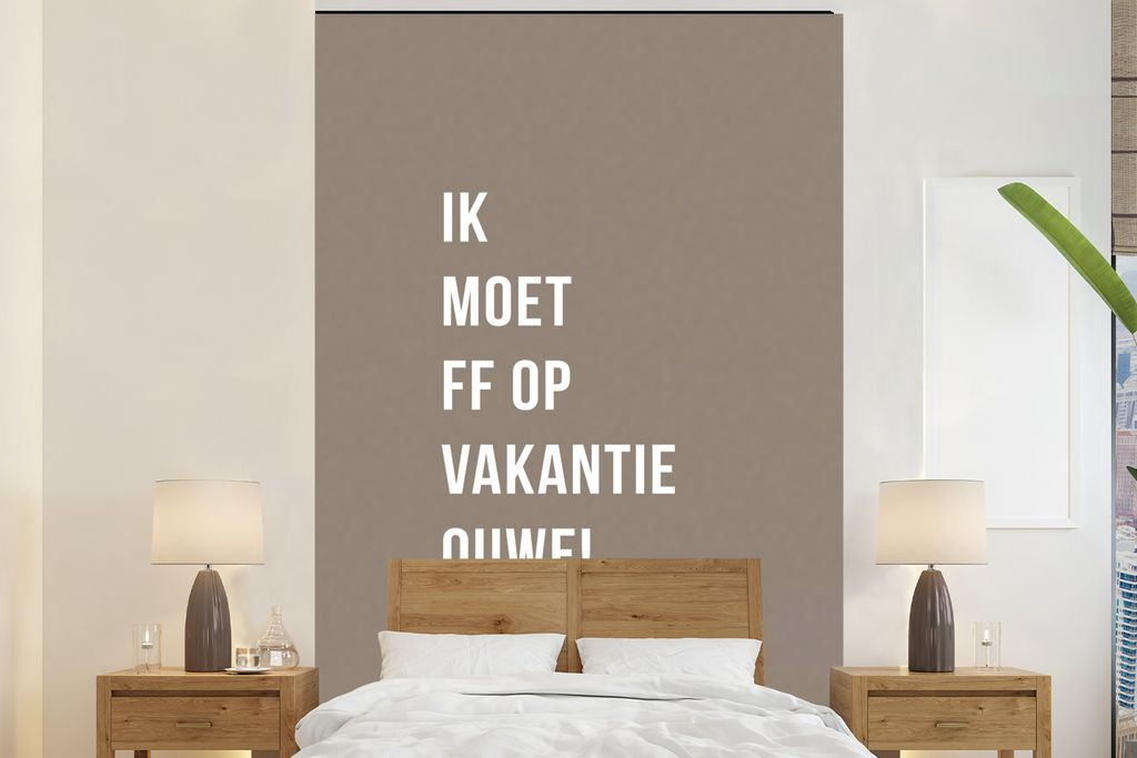 MuchoWow Fototapete für Wohnzimmer oder Schlafzimmer Wandtapete Vinyl Motivtapete Zitate - Ich brauche ff, um in Urlaub zu fahren, alter Mann! -...