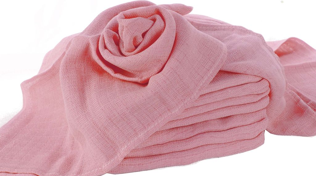 2 Stück Mullwindeln, 100% Baumwolle, rosa Produktbild 