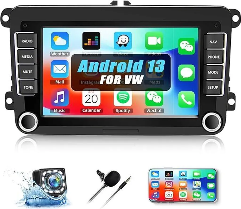 Autoradio Android 13 pour VW Golf 5 6 Polo Passat avec GPS et WiFi