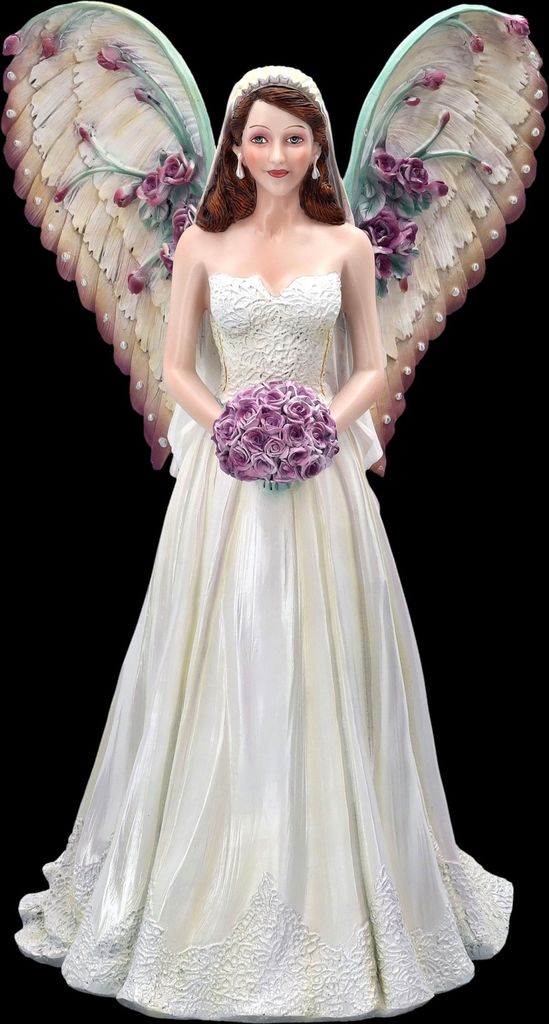 Engelfigur - Braut mit Blumenstrauß - Hochzeitsdeko, Geschenk