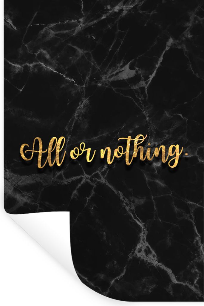 MuchoWow Wandtattoo Wandsticker Wandaufkleber Sprichwörter - Marmor - Gold - Schwarz 40x60 cm Selbstklebend und Repositionierbar - Wierderverwen...