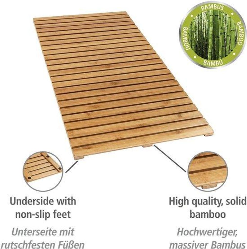 Bamboe Baddrost - Antislip-Badmat aus umweltfreundlichem Material - modernes Duschkabine- und Schwimmbad-Netz - 100 x 50 cm