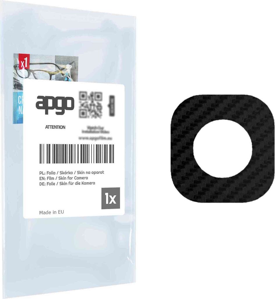 apgo Objektivschutz-Folie, Kameraschutz kompatibel mit Samsung Galaxy S4 mini i9190, Carbon-Imitation, Rückseite Schutzfolie für Kamera-Insel, Hi...