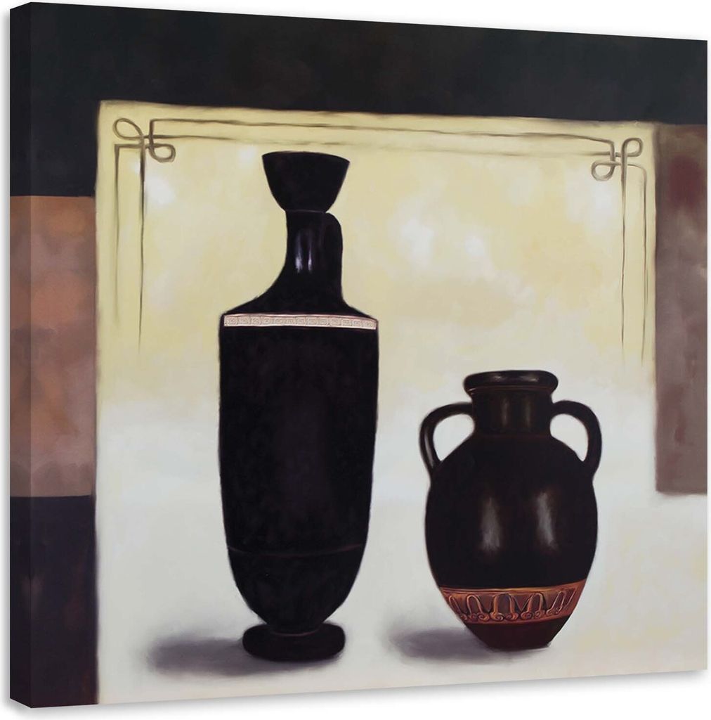 Leinwandbild zwei schwarze krüge 50x50 cm Feeby grau wandbild bereit zum aufhängen