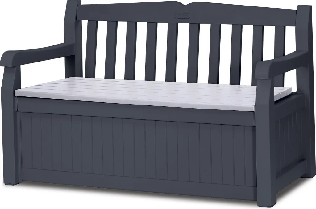 Coffre de jardin Keter Garden Bench banquette résine anthracite 132cm