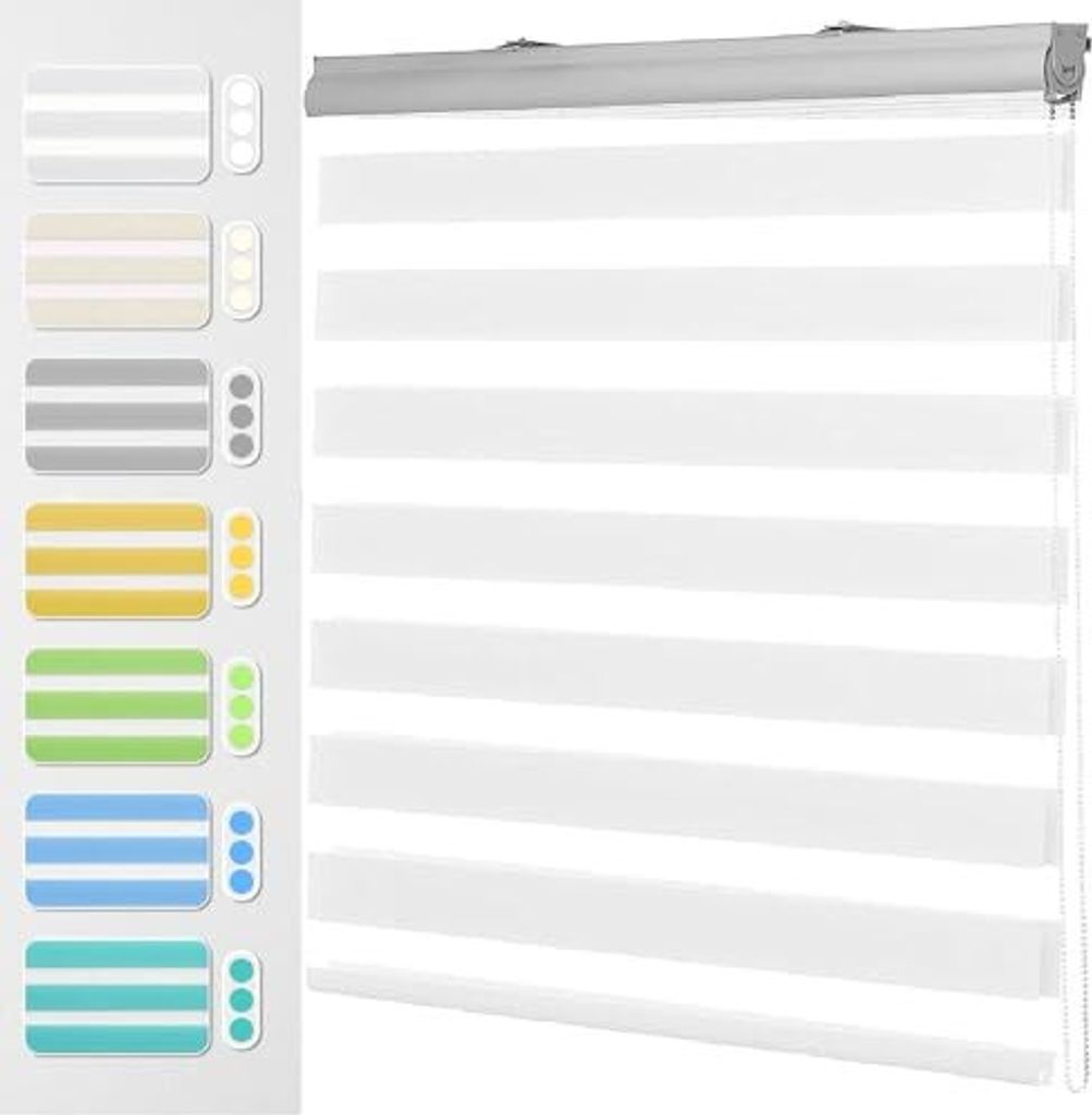 Tragbarer Blackout Blind 80 x 160 cm 100 Privatsphäre Sonnenschutz Klemmfix Roller Seite Pull Fenster einschließlich Montagematerialfenster, weiß