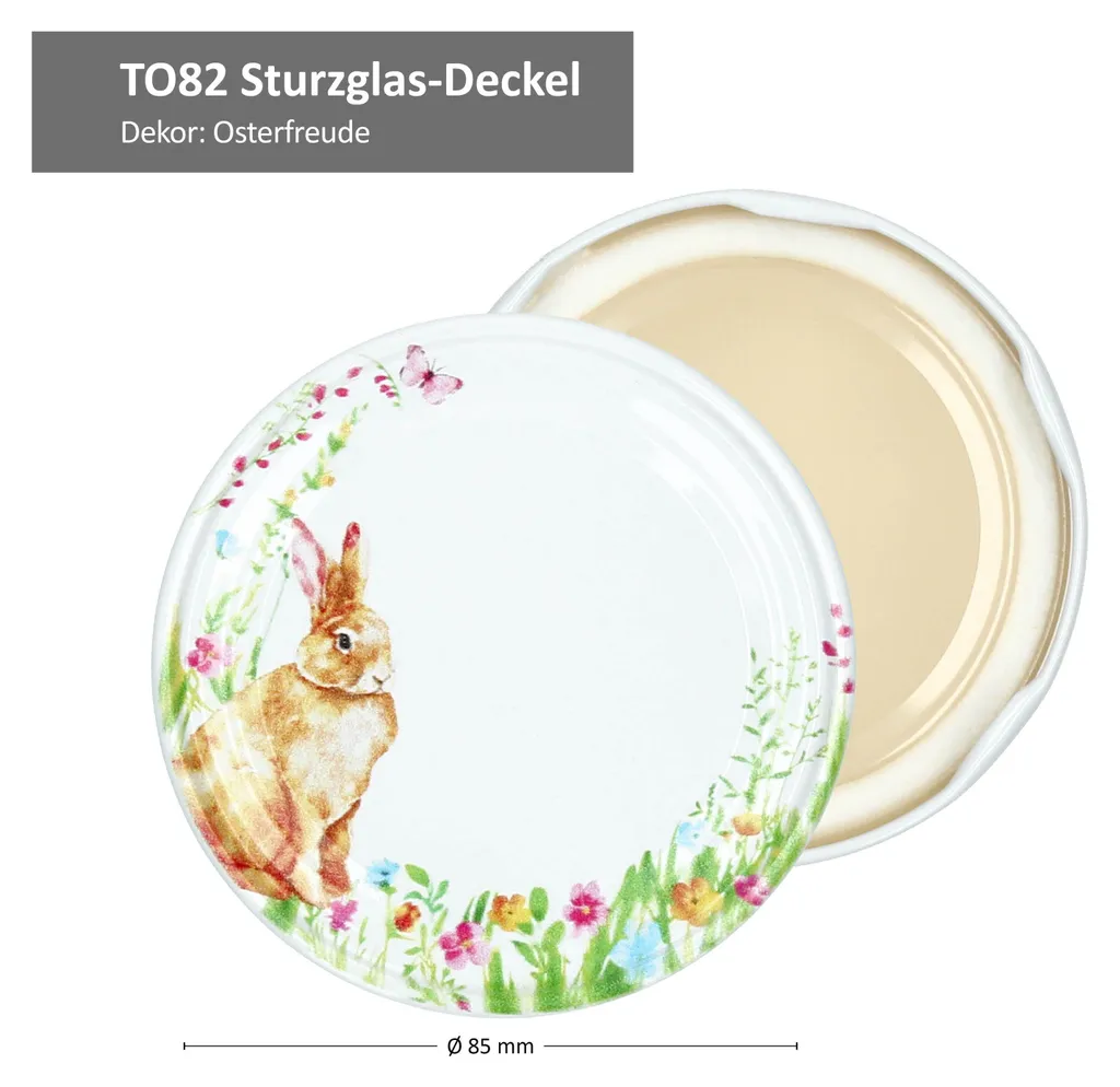 Set 20 Coperchi Decorati TO82 Osterfreude per Marmellate e Miele - 6