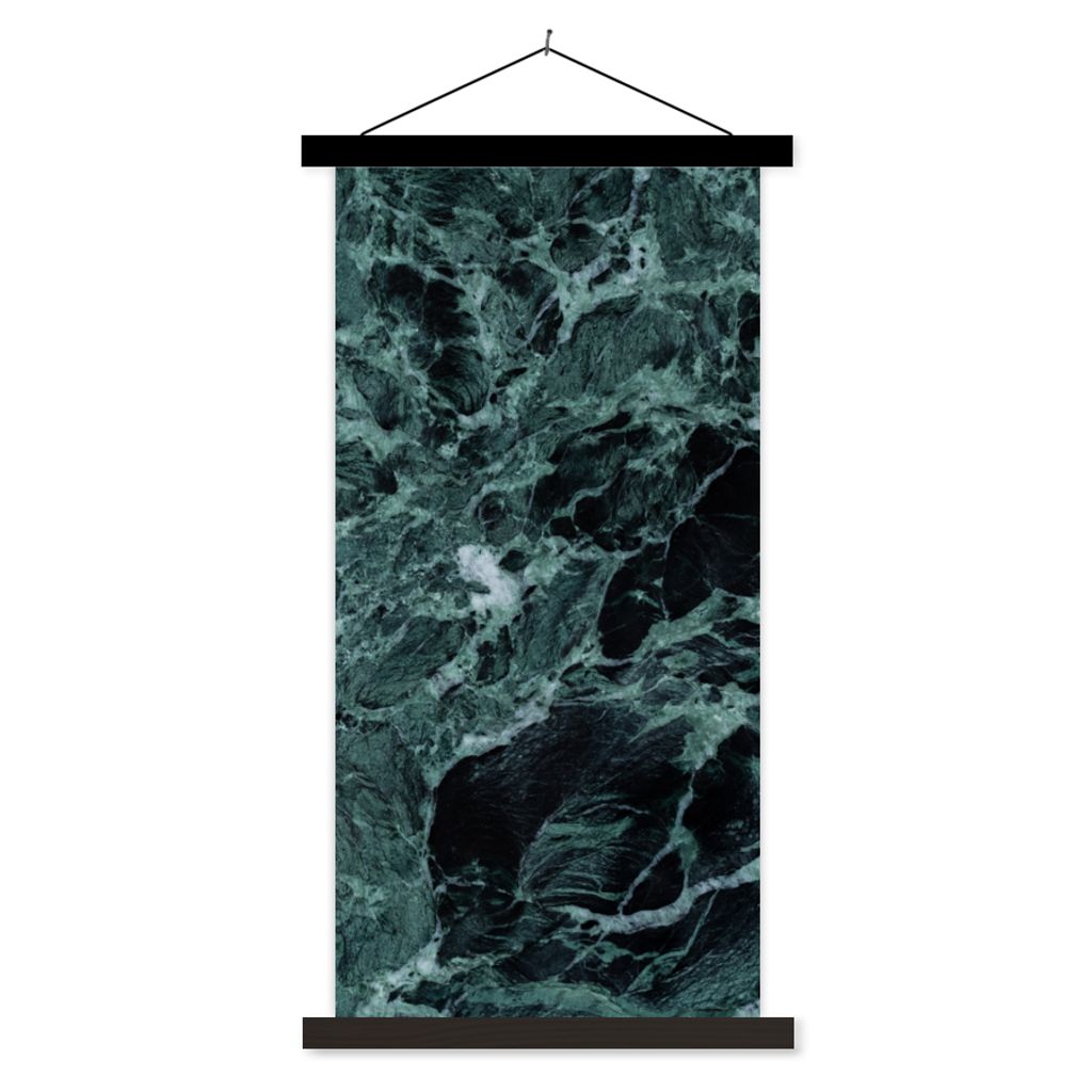 MuchoWow Textilposter Marmor - Stein - Textur - Marmoroptik - Design 60x120 cm mit schwarzem Rahmen - Magnete