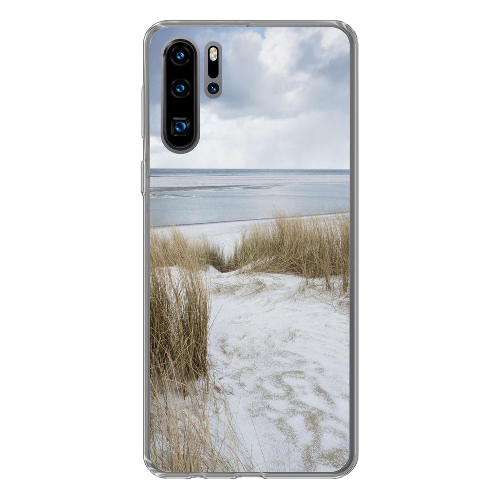 MuchoWow Handyhülle Schutzhülle Hülle für Huawei P30 Pro Nordsee - Dünen - Wasser Silikon Softcase Handy Hülle - Schutzdeckel