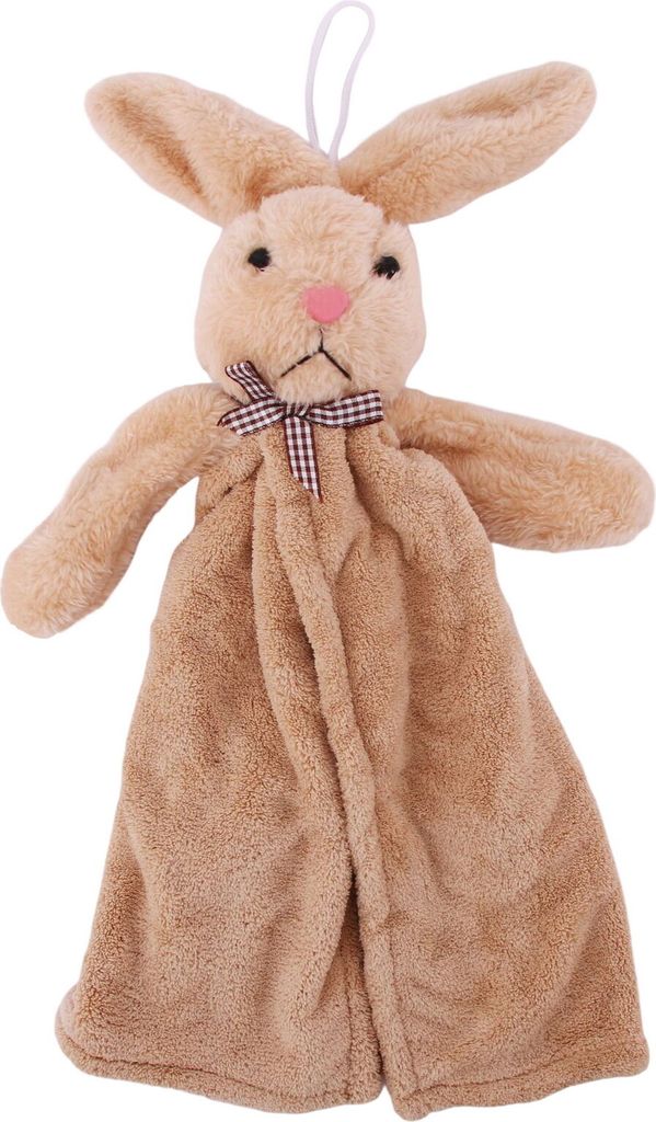 Handtuch starke Wasserabsorption bequeme Mikrofaser -Cartoon -Kaninchen -Design hängende Koralle Fleece Reinigungsstoff Haushalt Vorräte-D