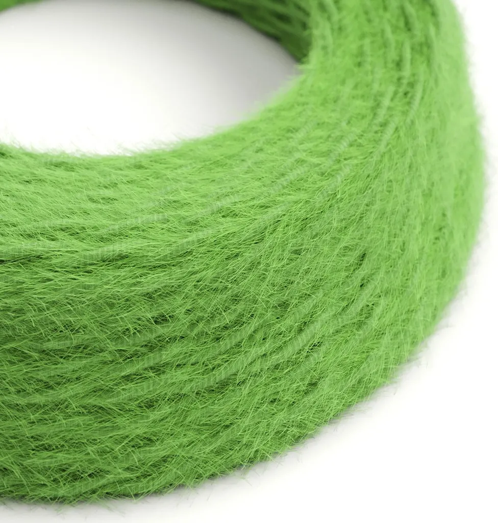 Fil électrique textile tressé vert Marlene Green TP06 pour luminaires 50m