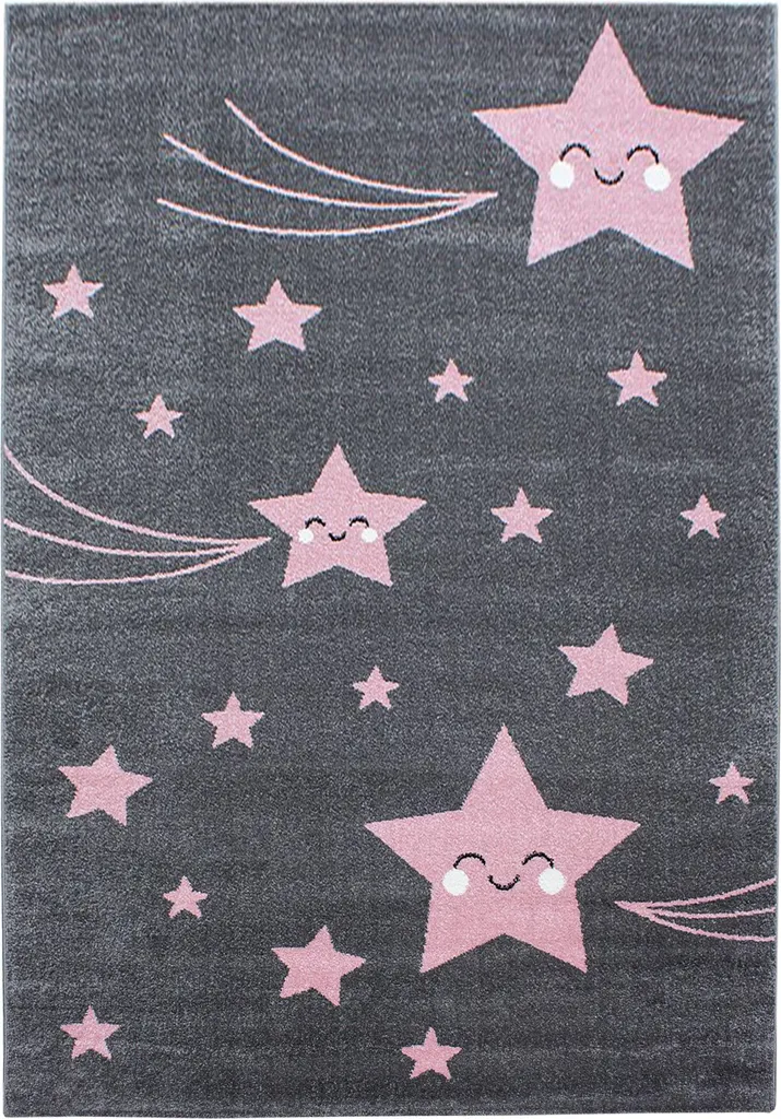 Tapis enfant doux lavable rond rose 120 cm fini les sols froids et durs