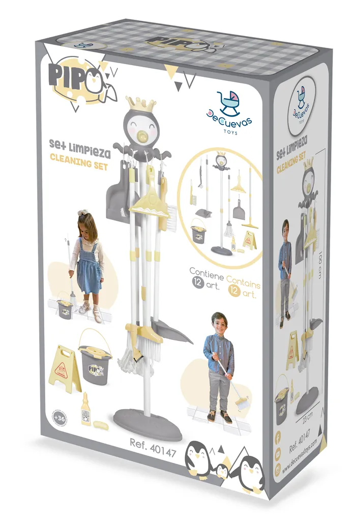 Set d'accessoires de ménage 12 pièces Pipo avec support de rangement