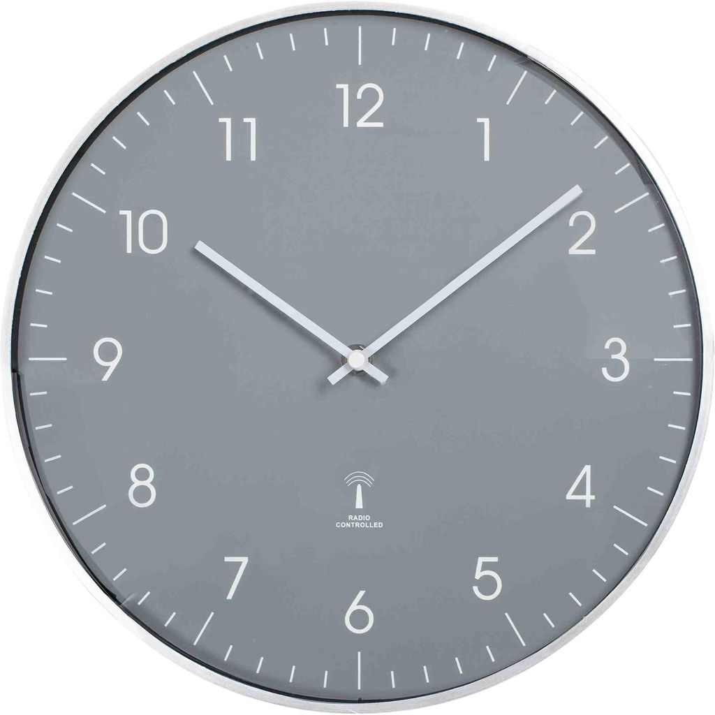 B&S Funkwanduhr Analog Uhr rund Ø 30 cm grau mit Produktbild 