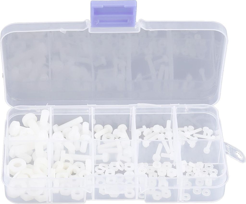 150-teiliges Sortiment an Schrauben, Muttern und Unterlegscheiben (M2, M2,5, M3, M4, M5) in einer Box
