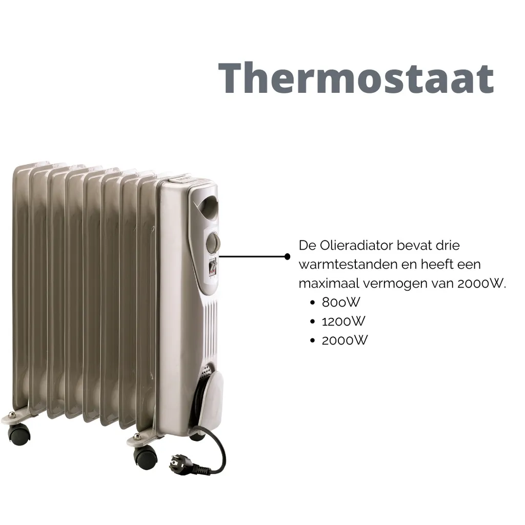 Radiateur à bain d'huile 2000W Blanc Kemper 048561 Holly - Chauffage Fixe