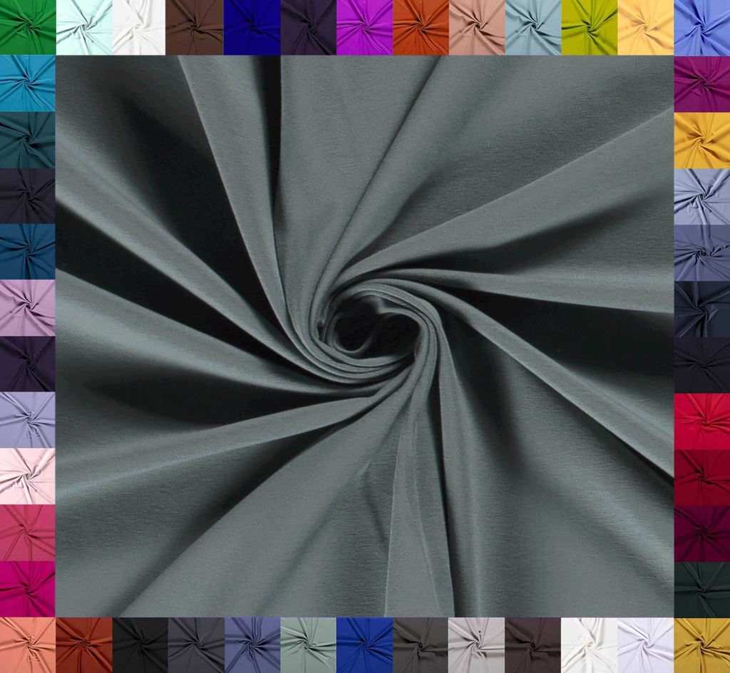 0,5m Baumwolljersey uni 8% Elasthan Baumwollstoff elastisch Jersey Stoff