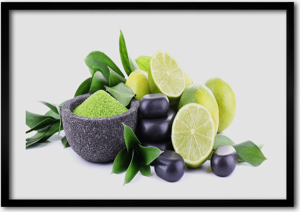 Bild - Bilderrahmen - 100 cm x 70 cm - MDF - Rahmen - Foto - Wandkunst Limes und Steine
