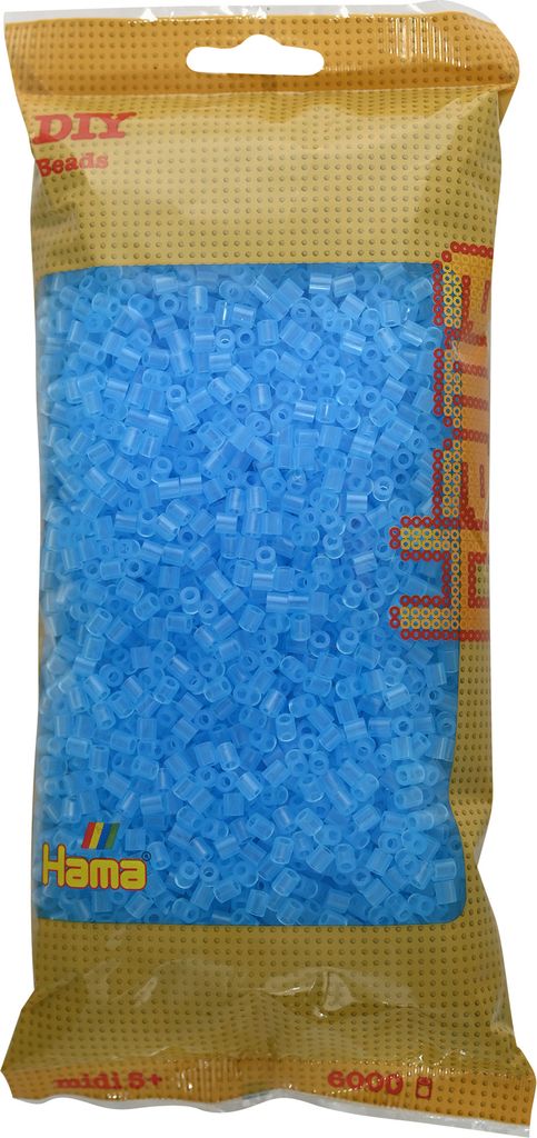 6000 Hama Midi Bügelperlen - Transparent-Aqua