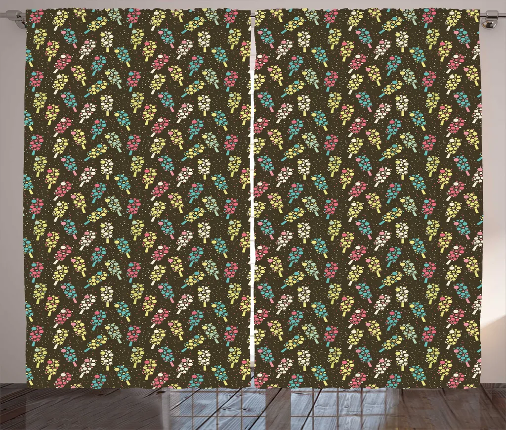 ABAKUHAUS EIS Rideau Rustique à Pois Multicolore avec Crochets 280x225cm