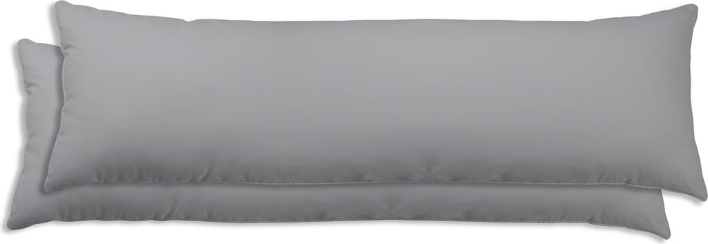 2er Set Seitenschläferkissen Bezug 40x145 cm silber Uni Produktbild 1
