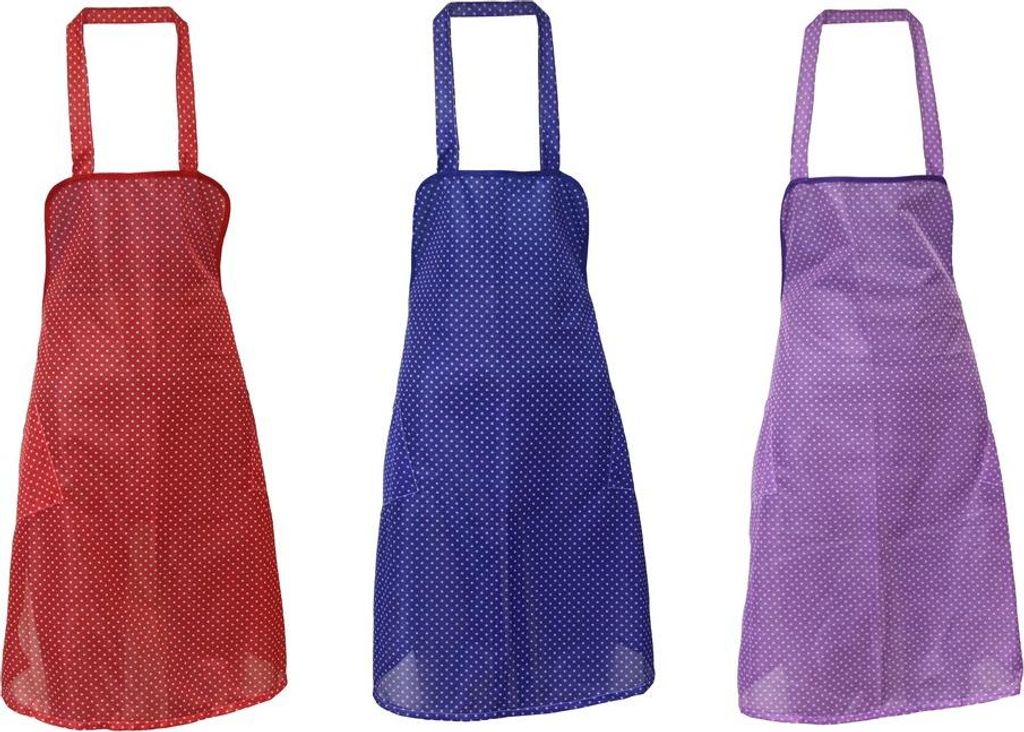 Latzschürze Trägerschürze Schürze Dederon Polyester Punkte, Farbe:rot