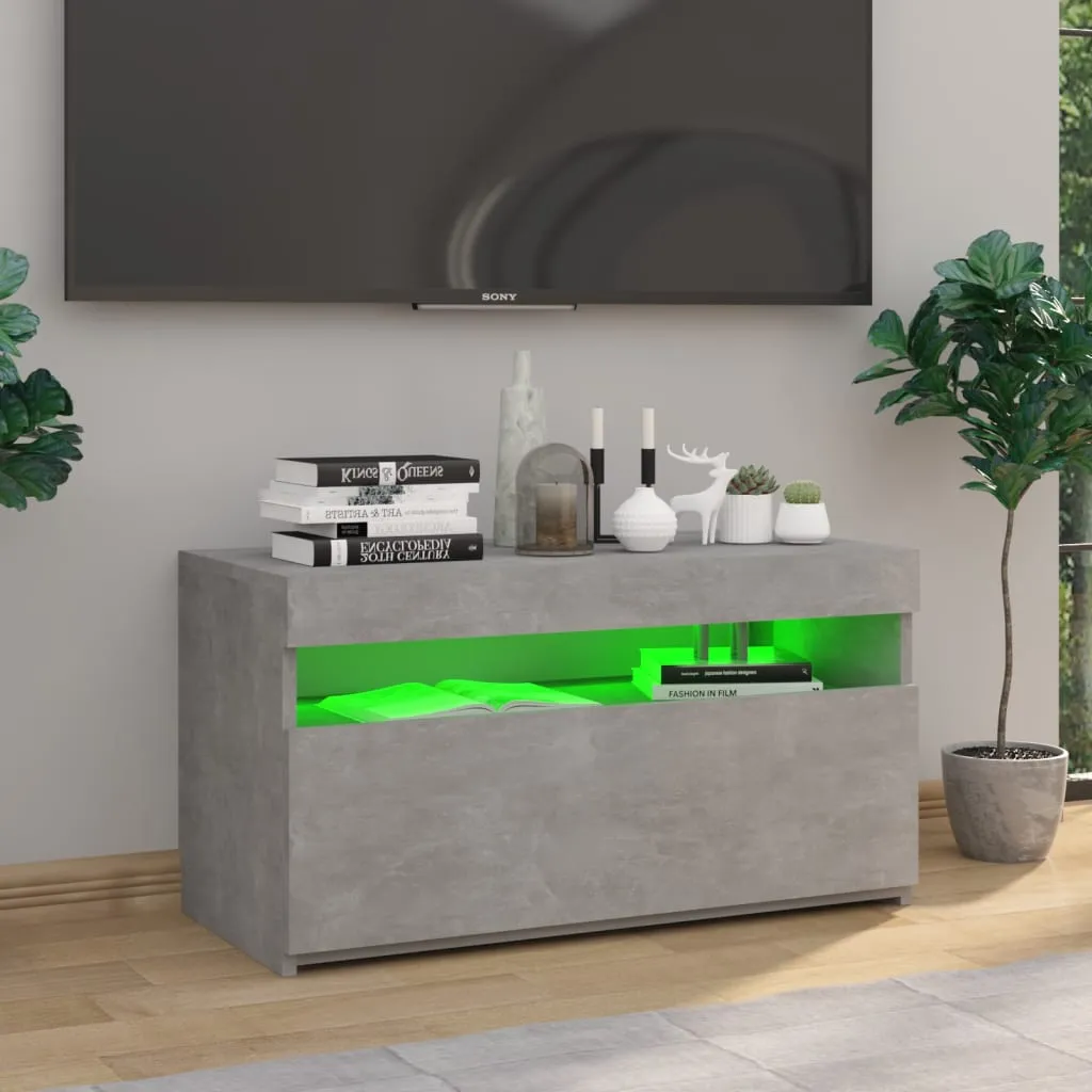 Mobile Porta TV Moderno LED Grigio Cemento vidaXL 75cm - 6