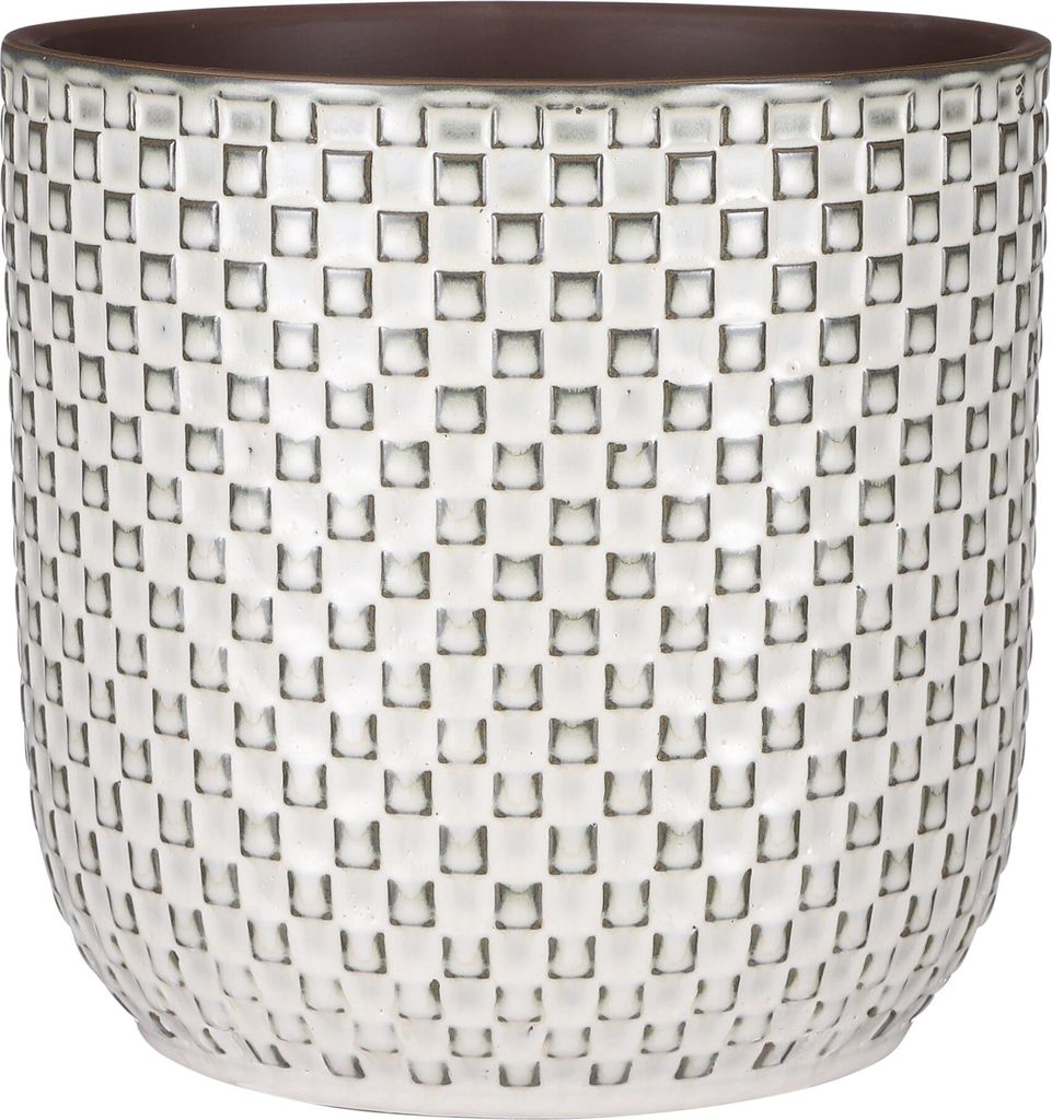Mica Decorations Daan Pot de fleurs - H21 x Ø22 cm - Blanc Image du produit 