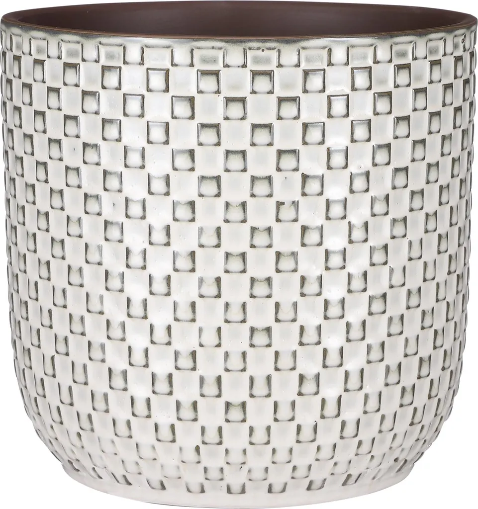 Pot de fleurs céramique Daan blanc 21cm anti-basculement et design