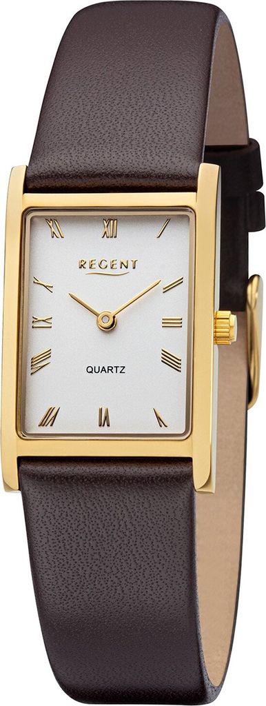 Regent F-1302 Damenuhr Goldfarben Rechteckig Armbanduhren