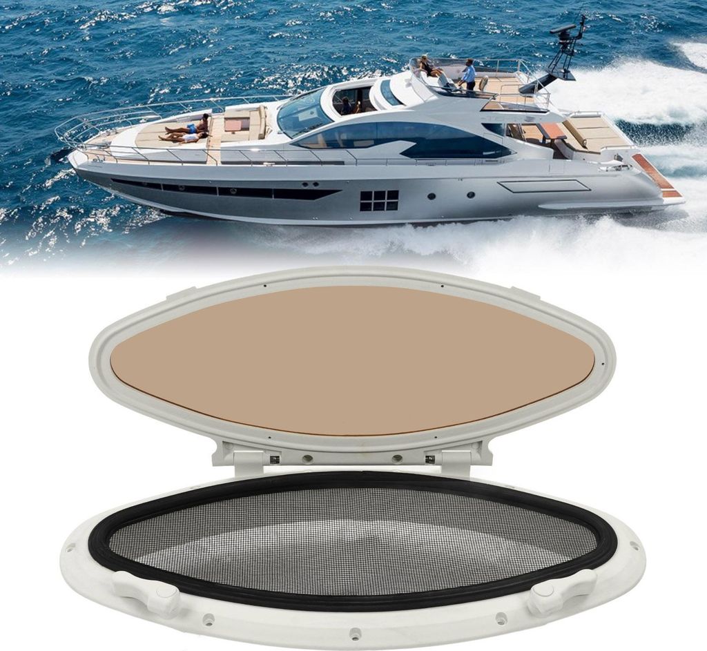 Marine-Portlight-Fenster mit Innenöffnung, UV-beständig, wasserdicht, ovale Bootsluke für Yachten