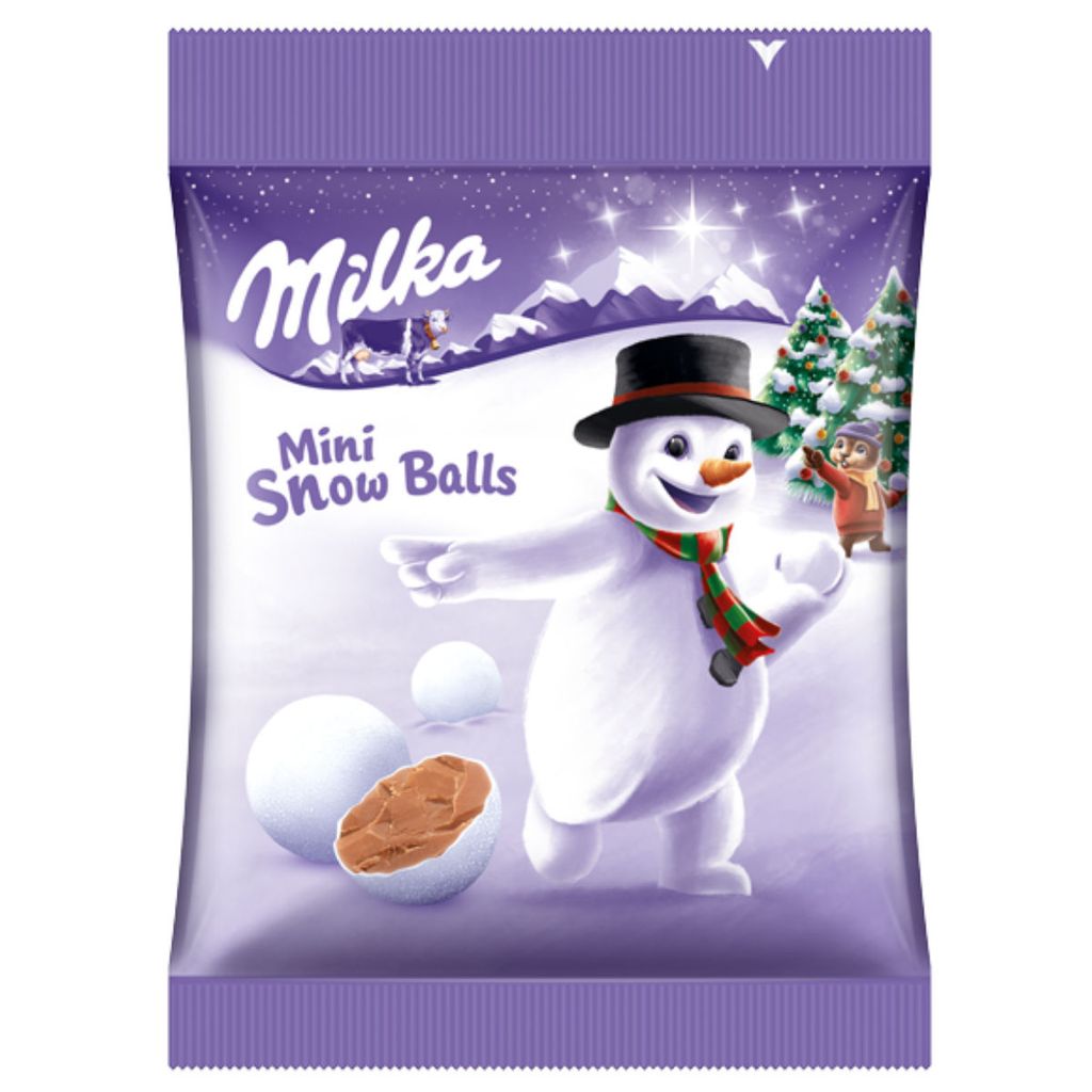 Milka Mini Snow Balls drażetki z czekolady z alpejskiego Zdjęcie produktu 