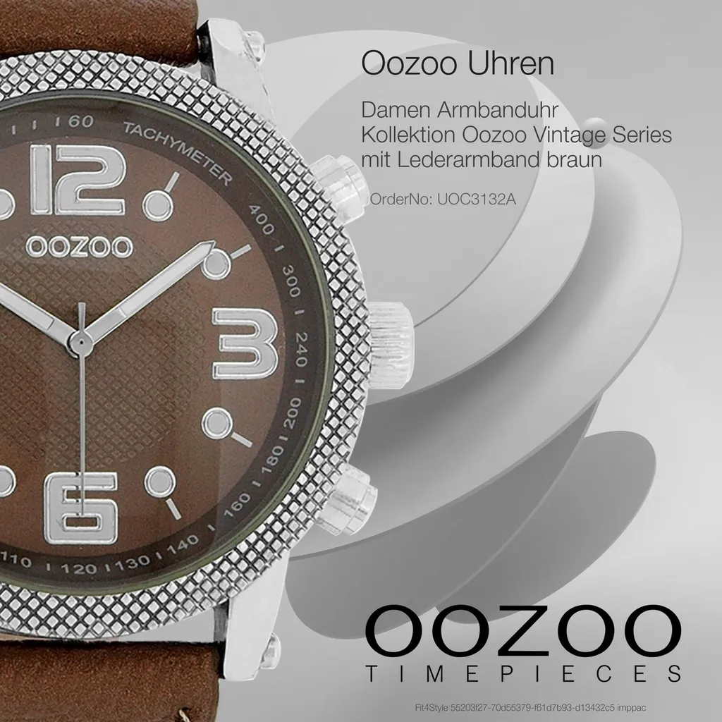 Orologio Oozoo Vintage UOC3132A: Cinturino in Pelle Marrone Top Class - 4