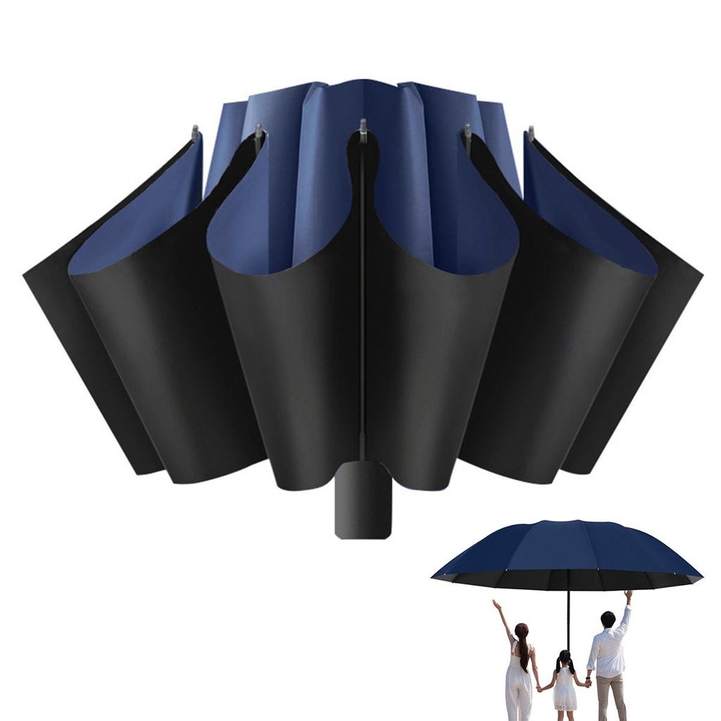 Großer, wetterfester Regenschirm mit stabilem Fiberglasrahmen, automatisch, kompakt und wasserdicht – ideal für Rucksäcke und Handtaschen